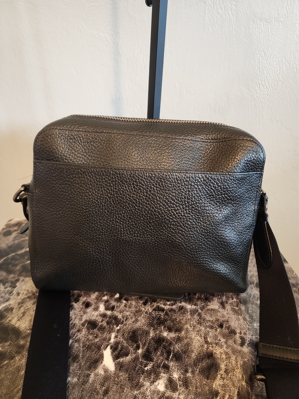 Coach Black Pebbled Leather Messenger Crossbody - Picture 2 of 12